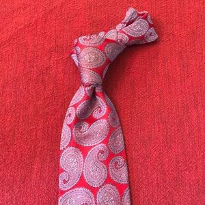 Jones New York red and blue paisley neck tie